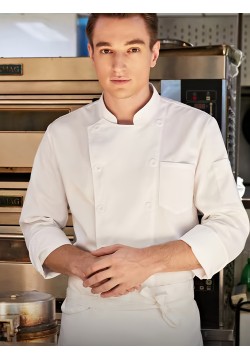 Long Sleeves Button Boat Neck Work Overalls For Hotel Restaurant Kitchen Baking, Chef Work Clothes, Men's Clothing